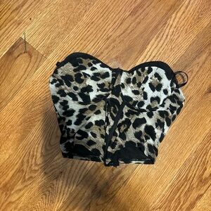 Leopard Print Bustier Top